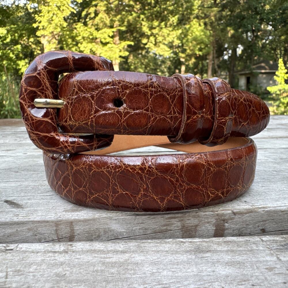 Vtg WEHMEIER'S New Orleans Luxury Louisiana Select Wild Alligator Belt Size 28